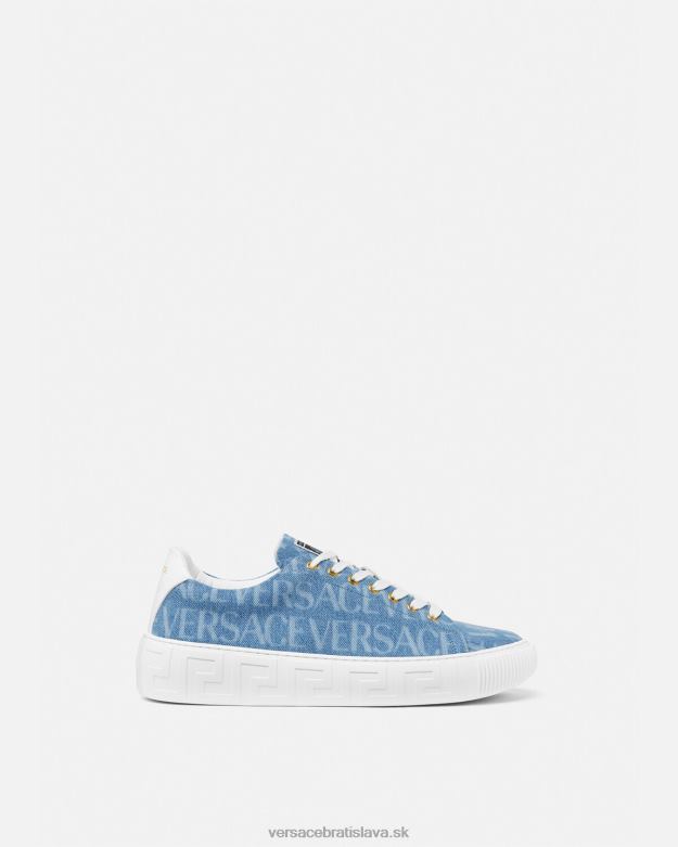topánka X8X8P1548 Versace celoplošné denim greca tenisky svetlo modrá muži