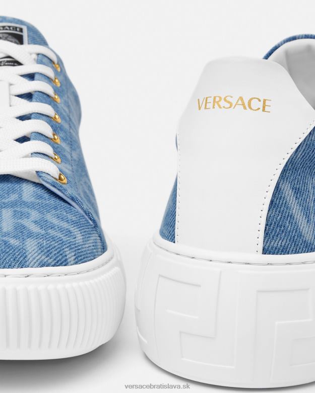 topánka X8X8P1548 Versace celoplošné denim greca tenisky svetlo modrá muži