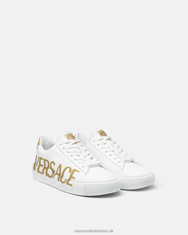 topánka X8X8P1549 Versace tenisky s logom Greca biele zlato muži