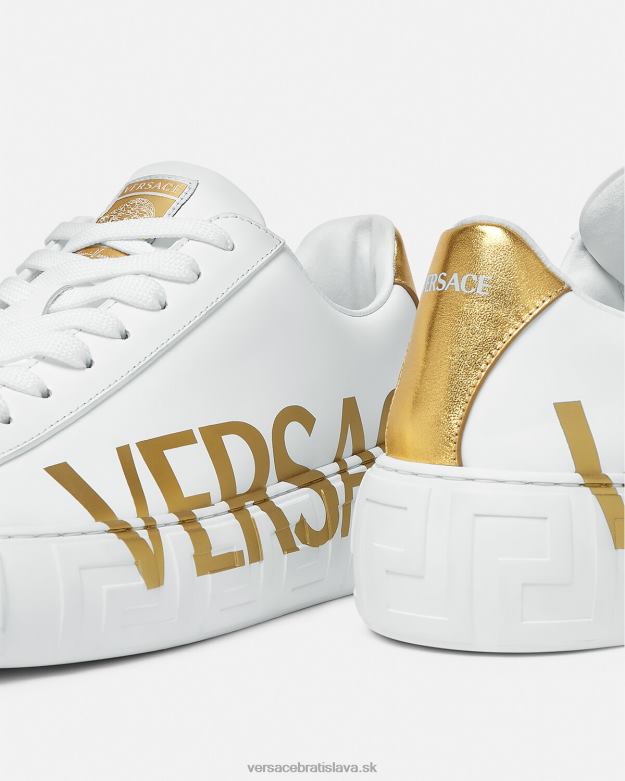 topánka X8X8P1549 Versace tenisky s logom Greca biele zlato muži