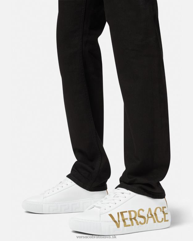 topánka X8X8P1549 Versace tenisky s logom Greca biele zlato muži