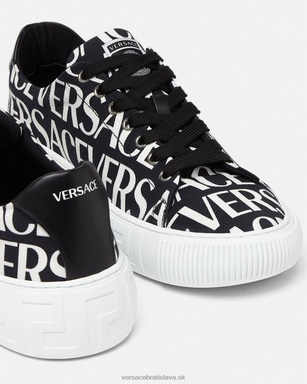 topánka X8X8P1550 Versace celoplošné tréneri Greca čierna a tlač muži