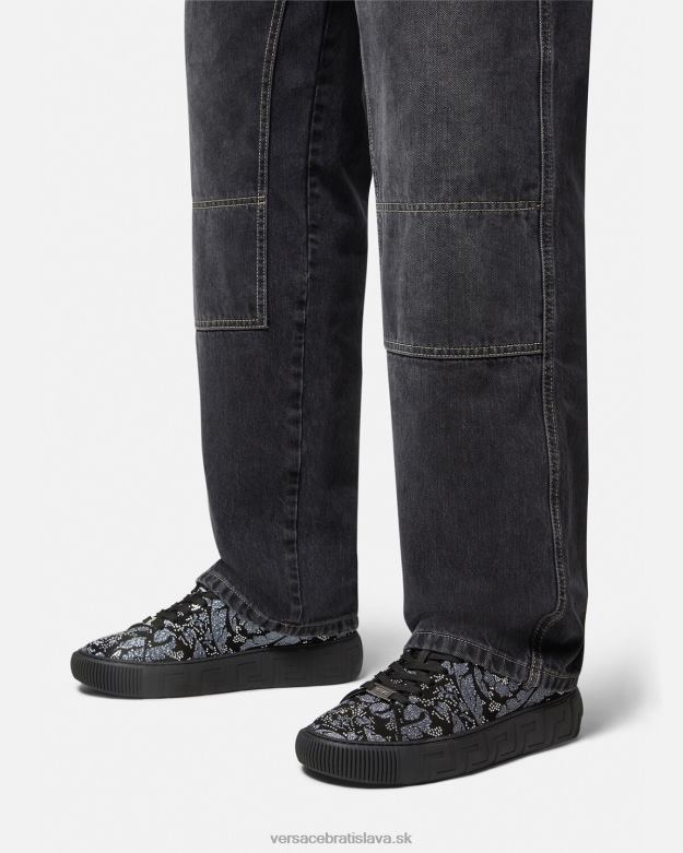 topánka X8X8P1555 Versace trenažéry grécka s hrotmi čierna muži