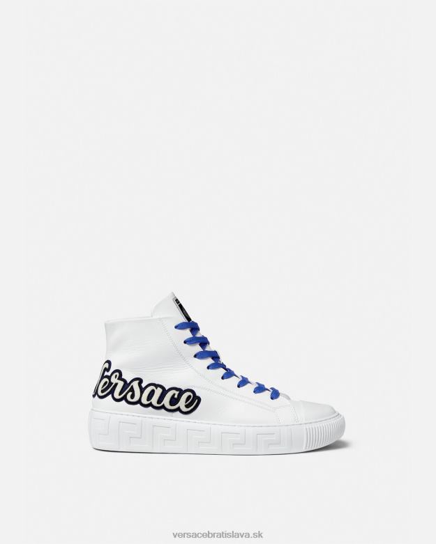 topánka X8X8P1556 Versace univerzitné tenisky greca modrá a biela muži