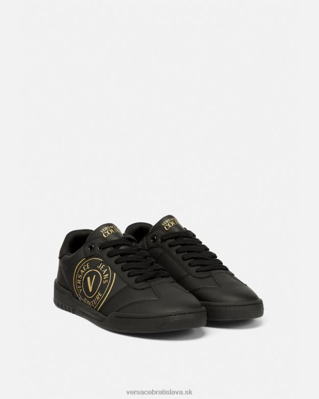 topánka X8X8P2443 Versace brooklyn v-emblem tenisky čierne zlato muži