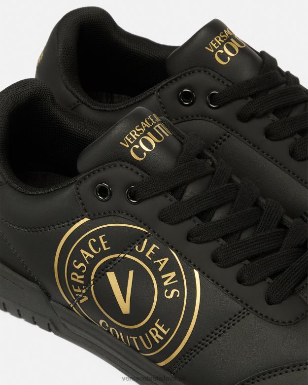 topánka X8X8P2443 Versace brooklyn v-emblem tenisky čierne zlato muži