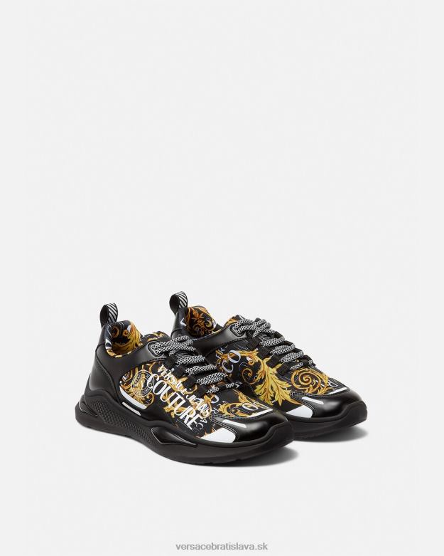 topánka X8X8P2457 Versace couture tenisky s logom levion čierne zlato muži