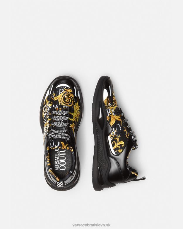topánka X8X8P2457 Versace couture tenisky s logom levion čierne zlato muži