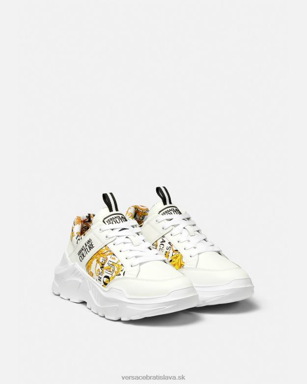 topánka X8X8P2459 Versace logo couture speedtrack tenisky zlatá a biela muži