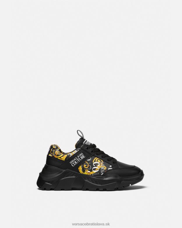 topánka X8X8P2460 Versace logo couture speedtrack tenisky čierne zlato muži