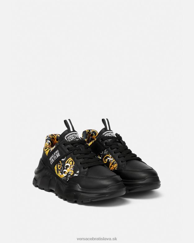 topánka X8X8P2460 Versace logo couture speedtrack tenisky čierne zlato muži