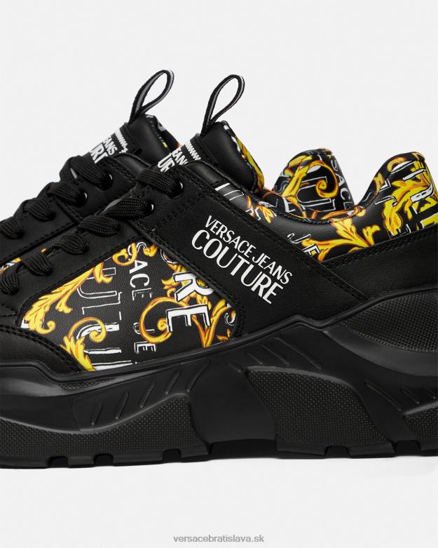 topánka X8X8P2460 Versace logo couture speedtrack tenisky čierne zlato muži