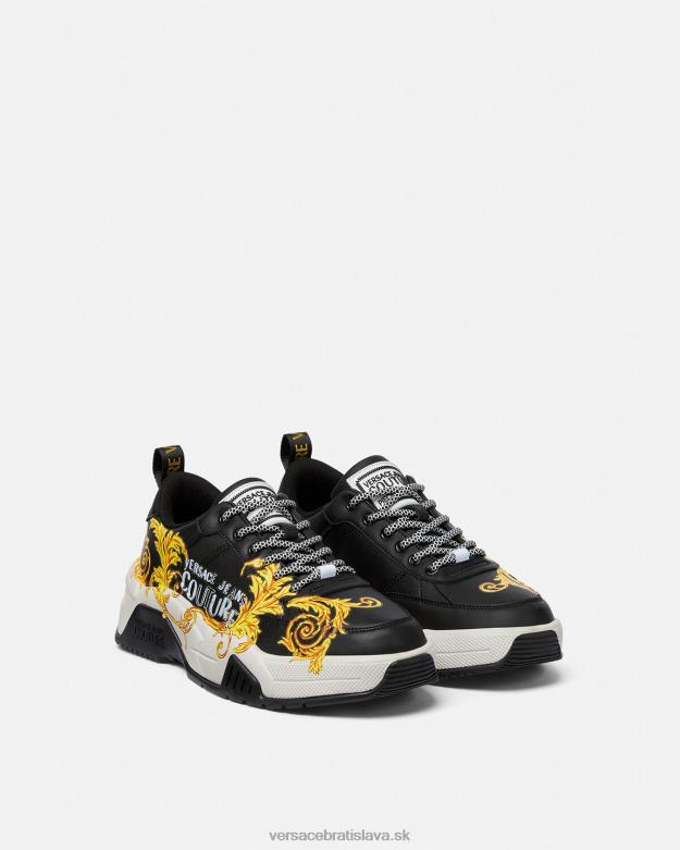 topánka X8X8P2462 Versace couture tenisky s logom stargaze čierne zlato muži