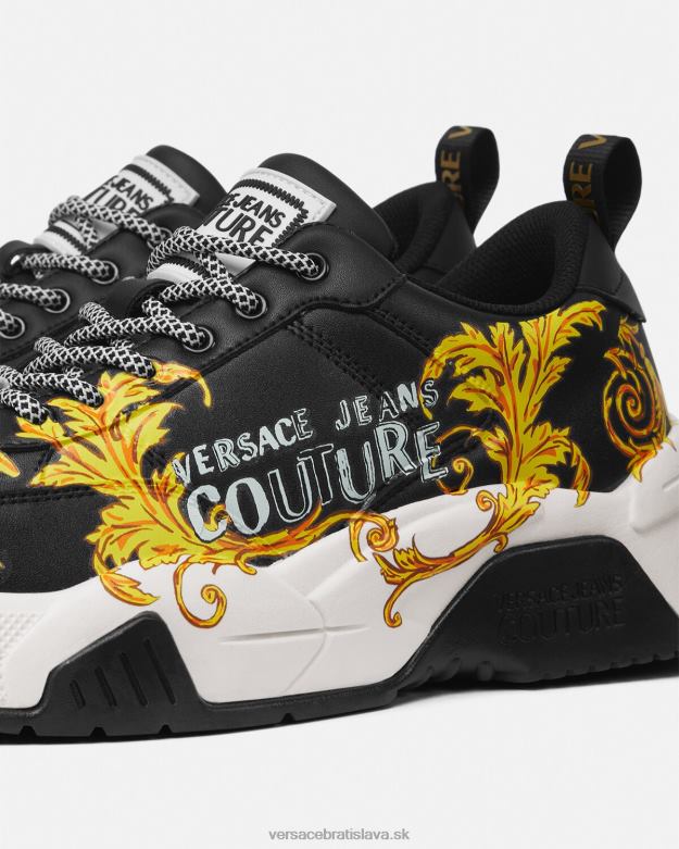 topánka X8X8P2462 Versace couture tenisky s logom stargaze čierne zlato muži