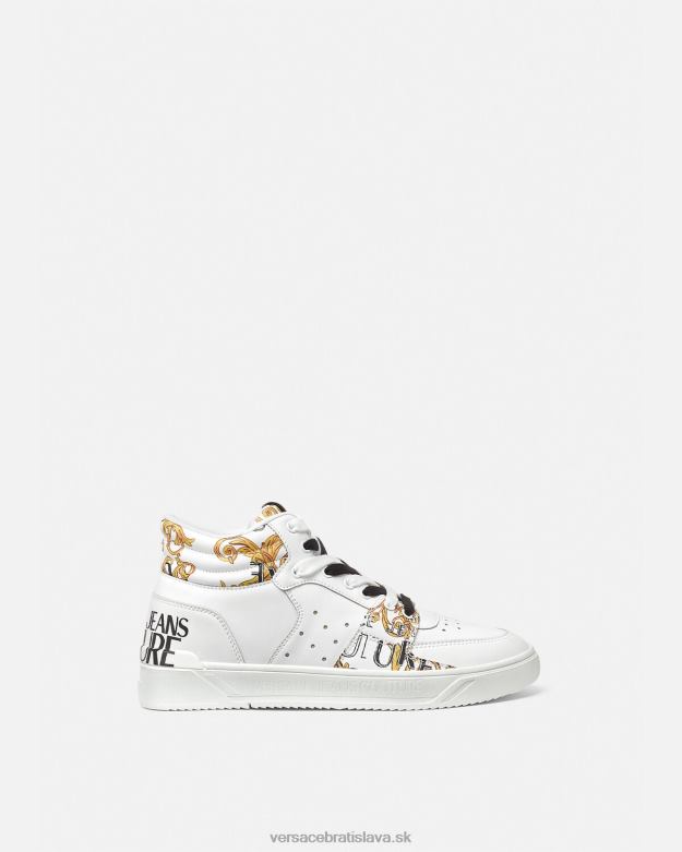 topánka X8X8P2463 Versace couture tenisky s logom starlight zlatá a biela muži