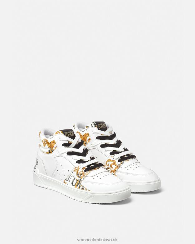 topánka X8X8P2463 Versace couture tenisky s logom starlight zlatá a biela muži