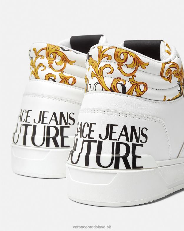 topánka X8X8P2463 Versace couture tenisky s logom starlight zlatá a biela muži