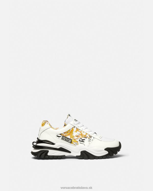 topánka X8X8P2465 Versace couture tenisky s logom trail trek zlatá a biela muži