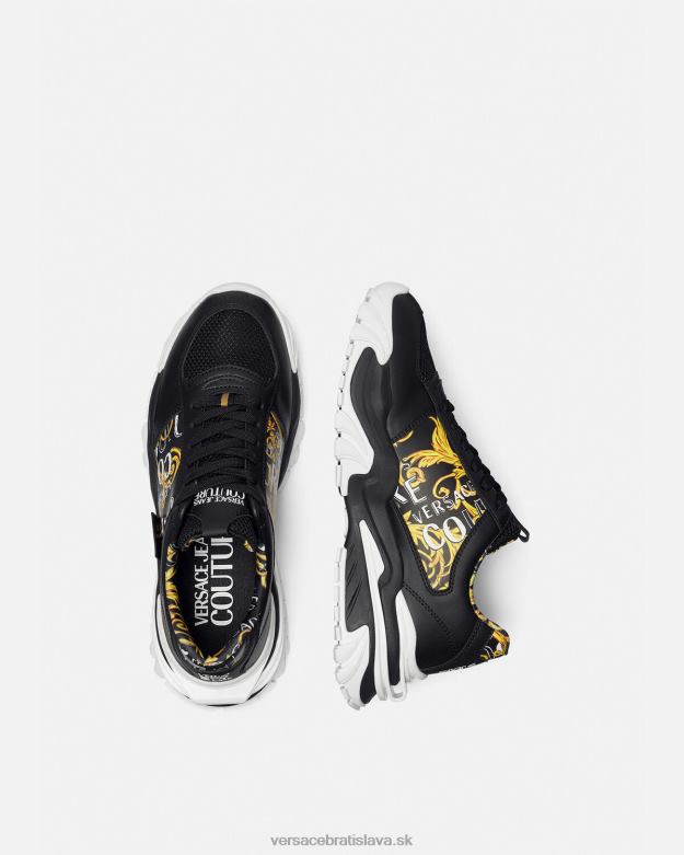 topánka X8X8P2466 Versace couture tenisky s logom trail trek čierne zlato muži