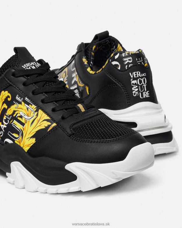 topánka X8X8P2466 Versace couture tenisky s logom trail trek čierne zlato muži