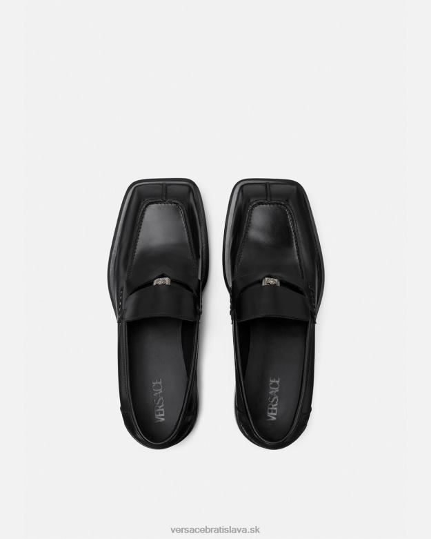 topánka X8X8P1577 Versace štvorcové mokasíny čierna muži