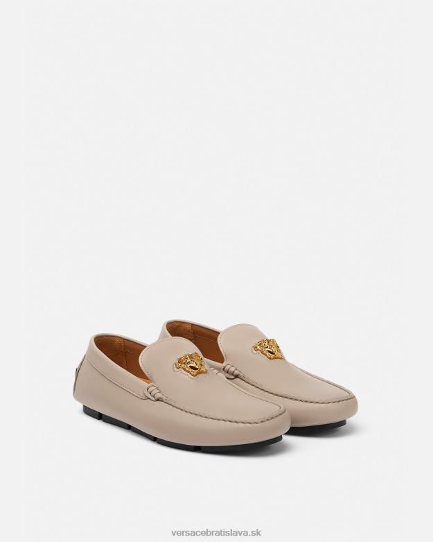 topánka X8X8P1601 Versace vodičské topánky la medusa béžová muži