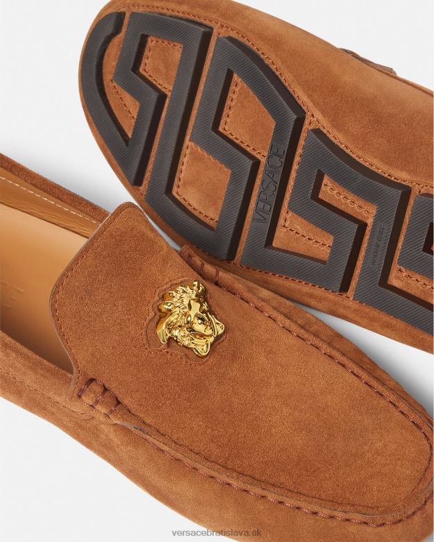 topánka X8X8P1603 Versace semišové vodičské topánky la medusa hnedá muži