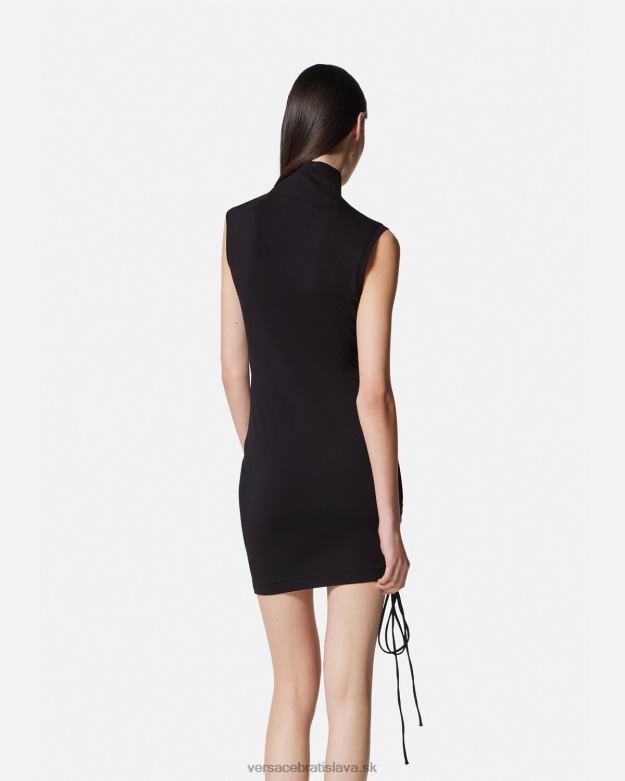oblečenie X8X8P2158 Versace mini šaty s logom čierna ženy