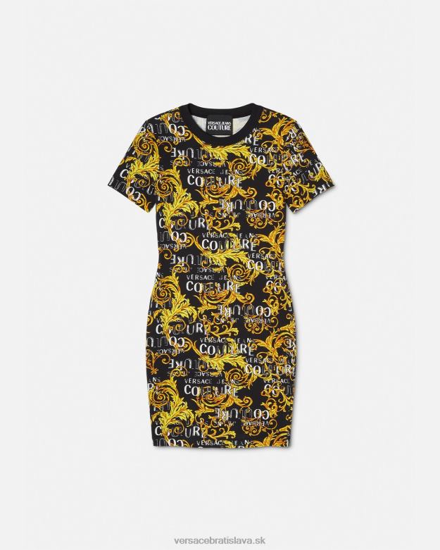 oblečenie X8X8P2183 Versace tričko couture s logom čierne zlato ženy