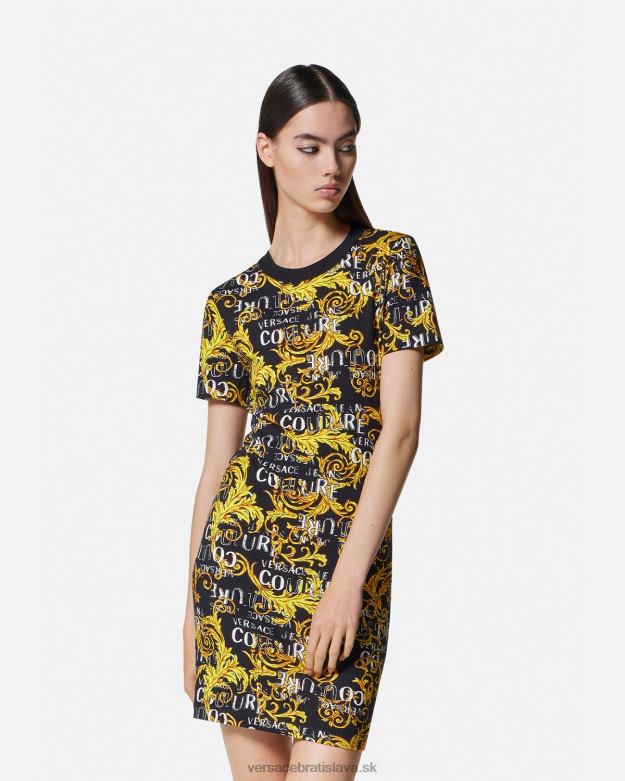 oblečenie X8X8P2183 Versace tričko couture s logom čierne zlato ženy