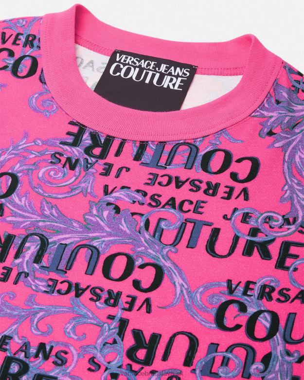 oblečenie X8X8P2184 Versace tričko couture s logom fuchsiová ženy