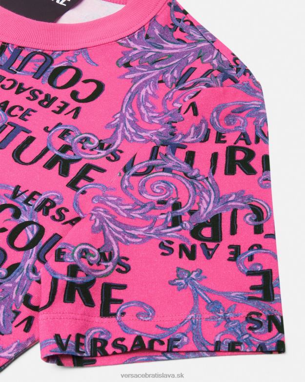 oblečenie X8X8P2184 Versace tričko couture s logom fuchsiová ženy
