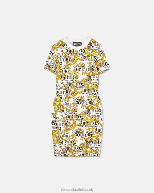 oblečenie X8X8P2185 Versace tričko couture s logom zlatá a biela ženy
