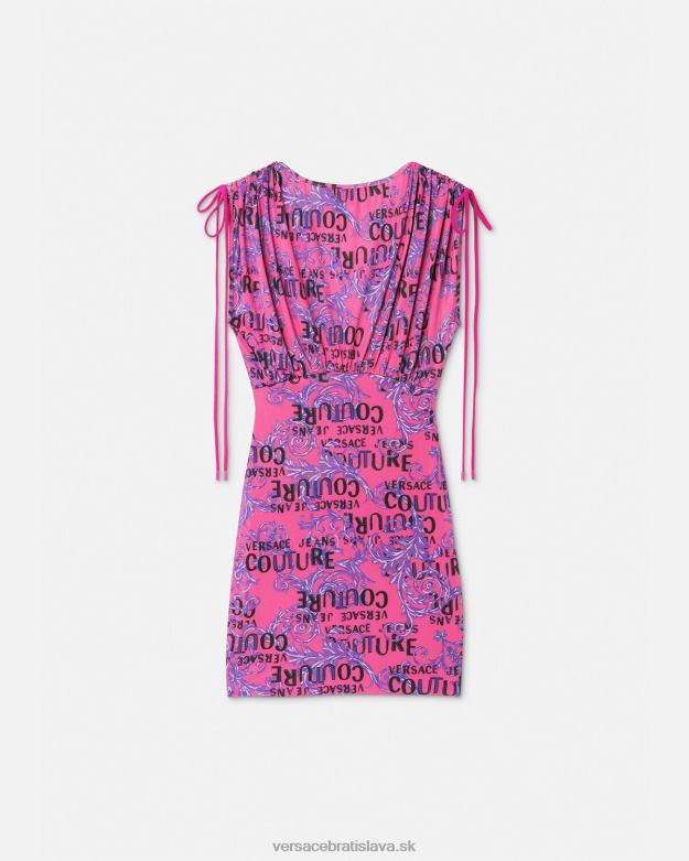 oblečenie X8X8P2188 Versace mini šaty s logom couture fuchsiová ženy