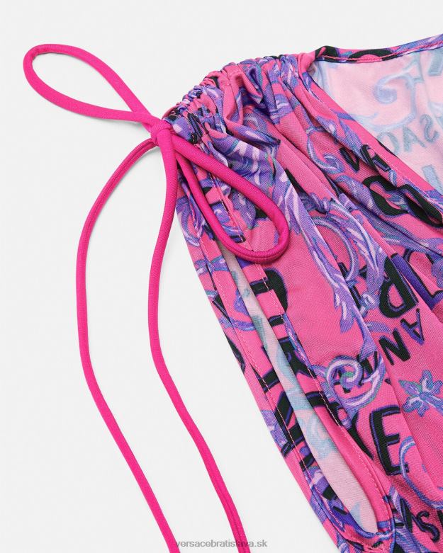 oblečenie X8X8P2188 Versace mini šaty s logom couture fuchsiová ženy
