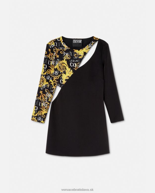 oblečenie X8X8P2191 Versace mini šaty s logom couture čierna ženy