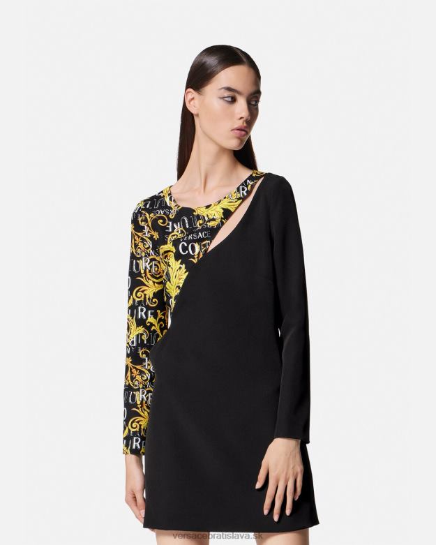 oblečenie X8X8P2191 Versace mini šaty s logom couture čierna ženy