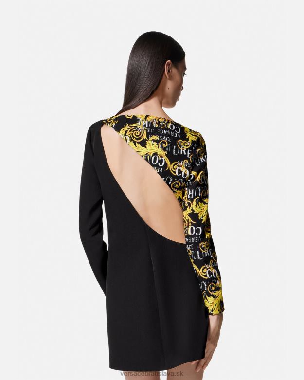 oblečenie X8X8P2191 Versace mini šaty s logom couture čierna ženy