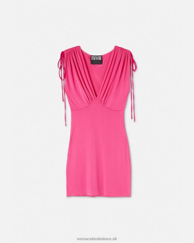 oblečenie X8X8P2193 Versace nariasené mini šaty fuchsiová ženy
