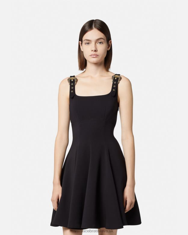 oblečenie X8X8P2198 Versace baroková couture1 šaty s prackou čierna ženy