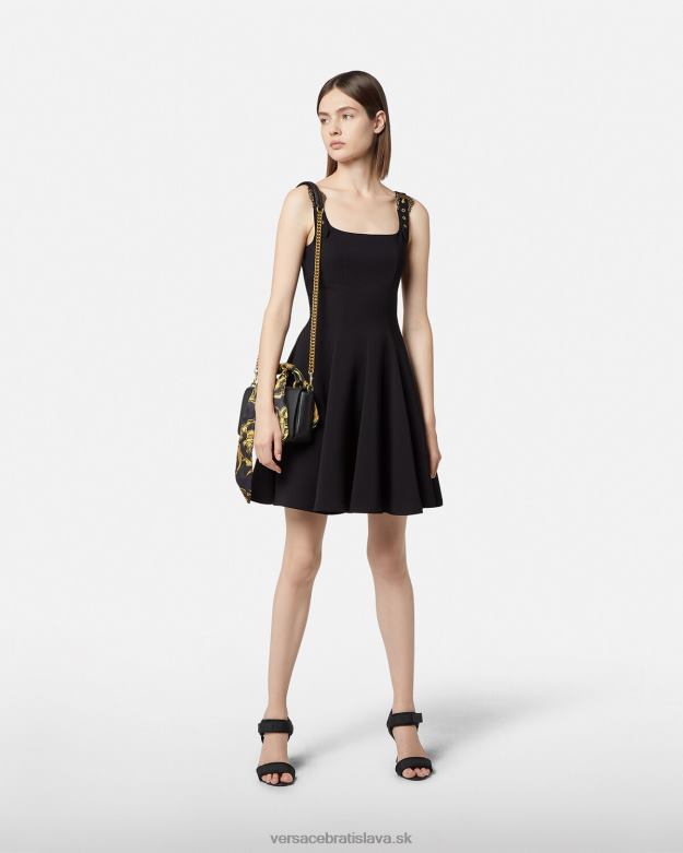 oblečenie X8X8P2198 Versace baroková couture1 šaty s prackou čierna ženy