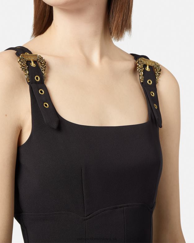 oblečenie X8X8P2198 Versace baroková couture1 šaty s prackou čierna ženy