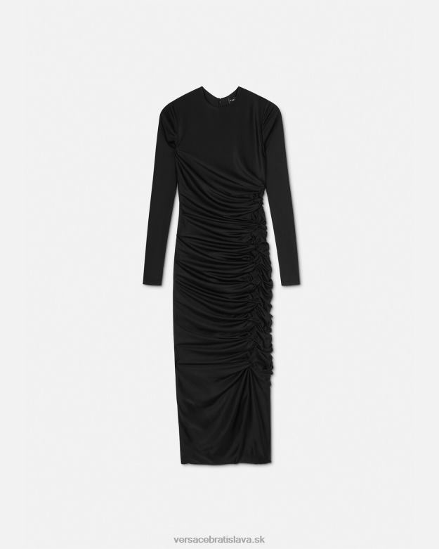 oblečenie X8X8P23 Versace viazané midi šaty čierna ženy