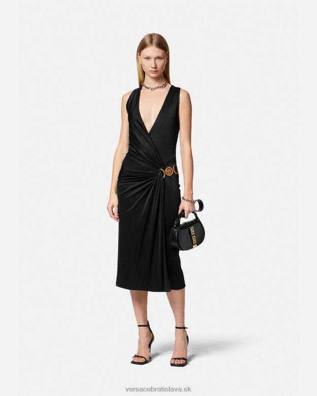 oblečenie X8X8P29 Versace midi šaty medusa \'95 čierna ženy