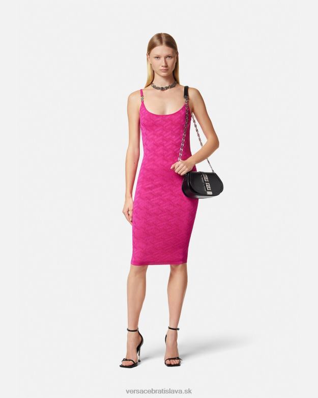 oblečenie X8X8P30 Versace midi šaty la greca medusa \'95 fuchsiová ženy