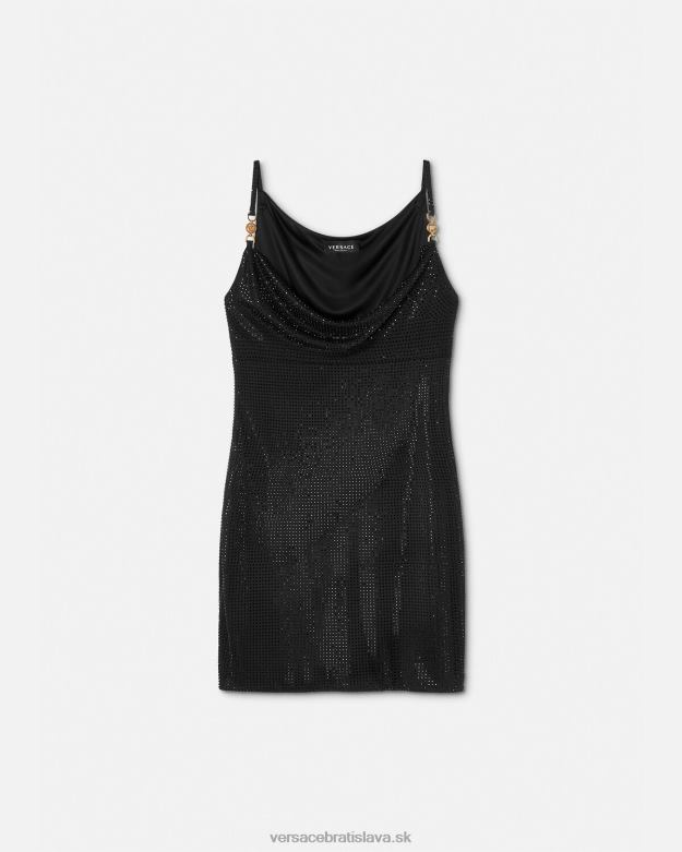 oblečenie X8X8P31 Versace krištáľové minišaty medusa '95 čierna ženy
