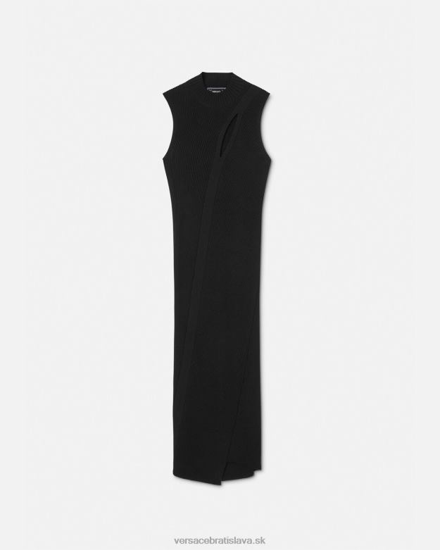 oblečenie X8X8P33 Versace midi šaty s rolákovým strihom čierna ženy