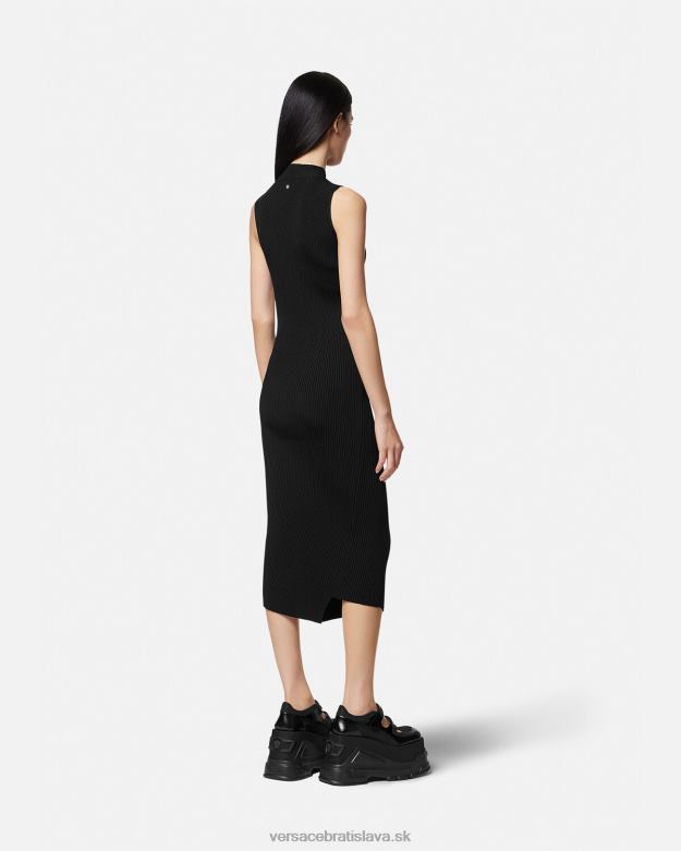 oblečenie X8X8P33 Versace midi šaty s rolákovým strihom čierna ženy