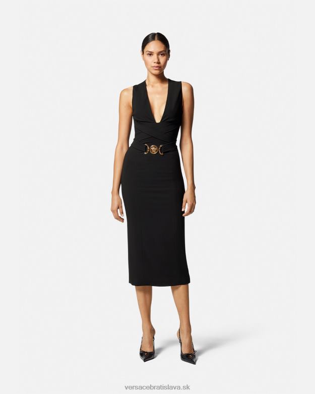 oblečenie X8X8P35 Versace midi šaty medusa \'95 čierna ženy