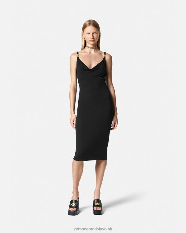 oblečenie X8X8P40 Versace midi šaty medusa \'95 čierna ženy